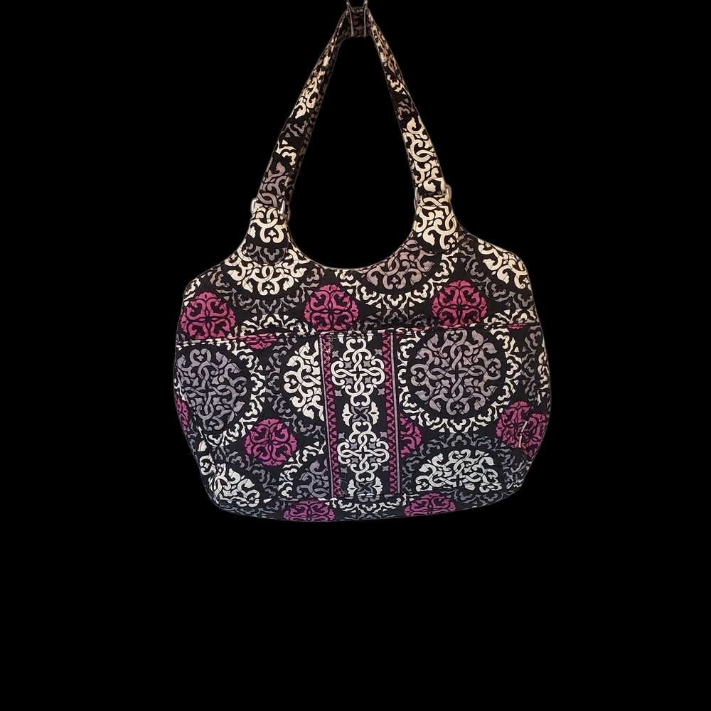 🇺🇸Vera Bradley Black and Fuchsia Shoulder Bag - Picture 2 of 12